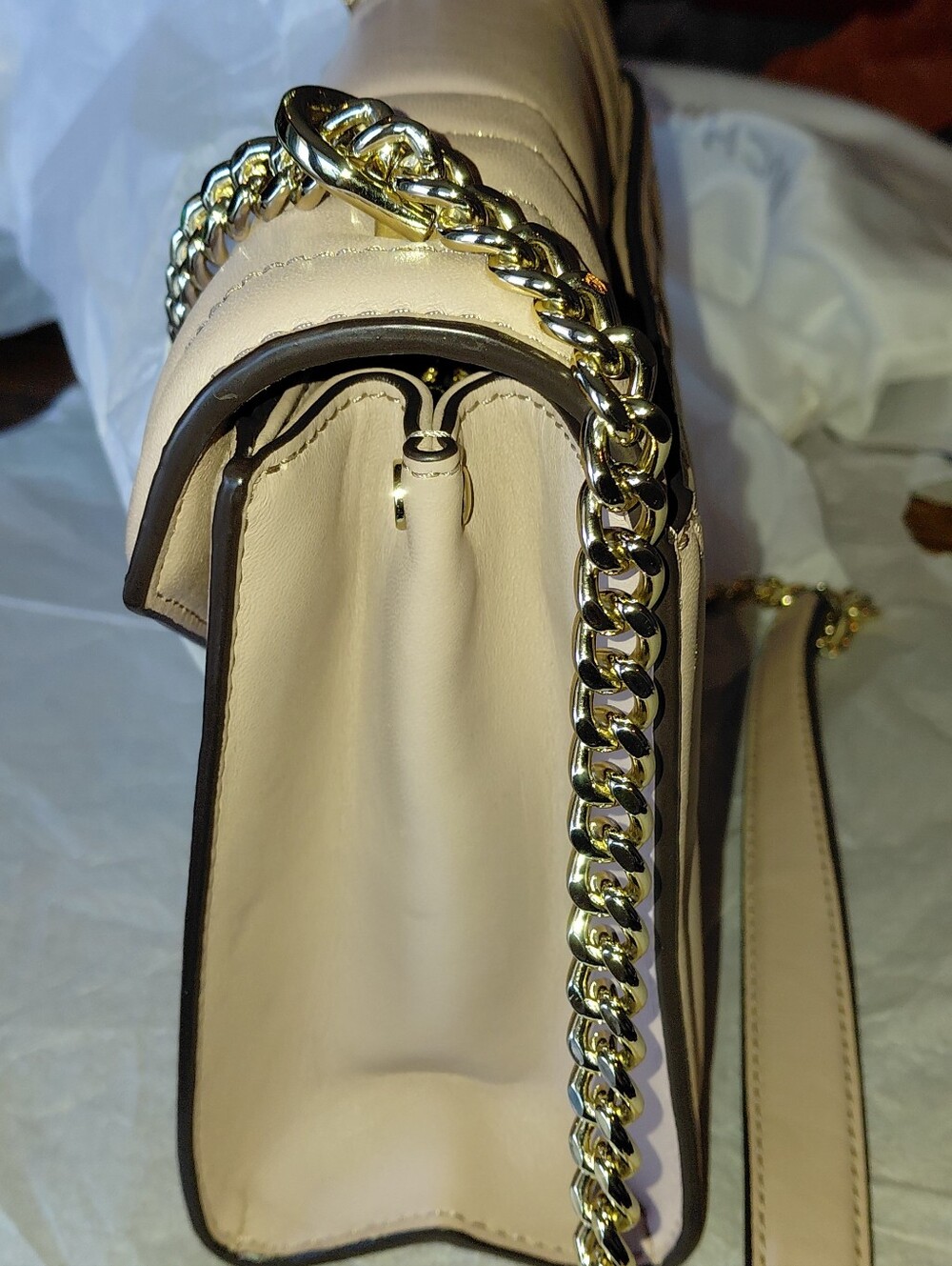 NEW Michael Kors WHITNEY lux Blush Quilted Convertible Xbody/shoulder MSRP $478 - Picture 4 of 7